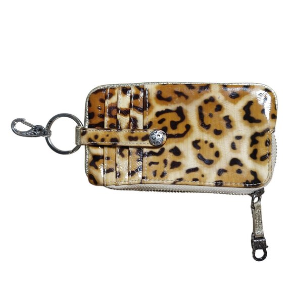 Brighton Wallet Leopard Print Glossy Keychain Zip Card Slots Animal Print - Picture 9 of 9